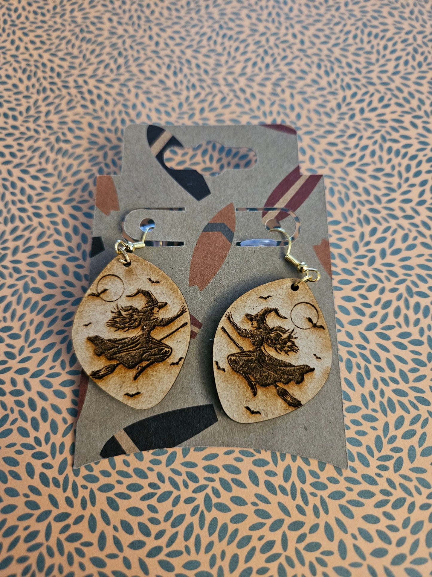 Wooden Halloween Earrings