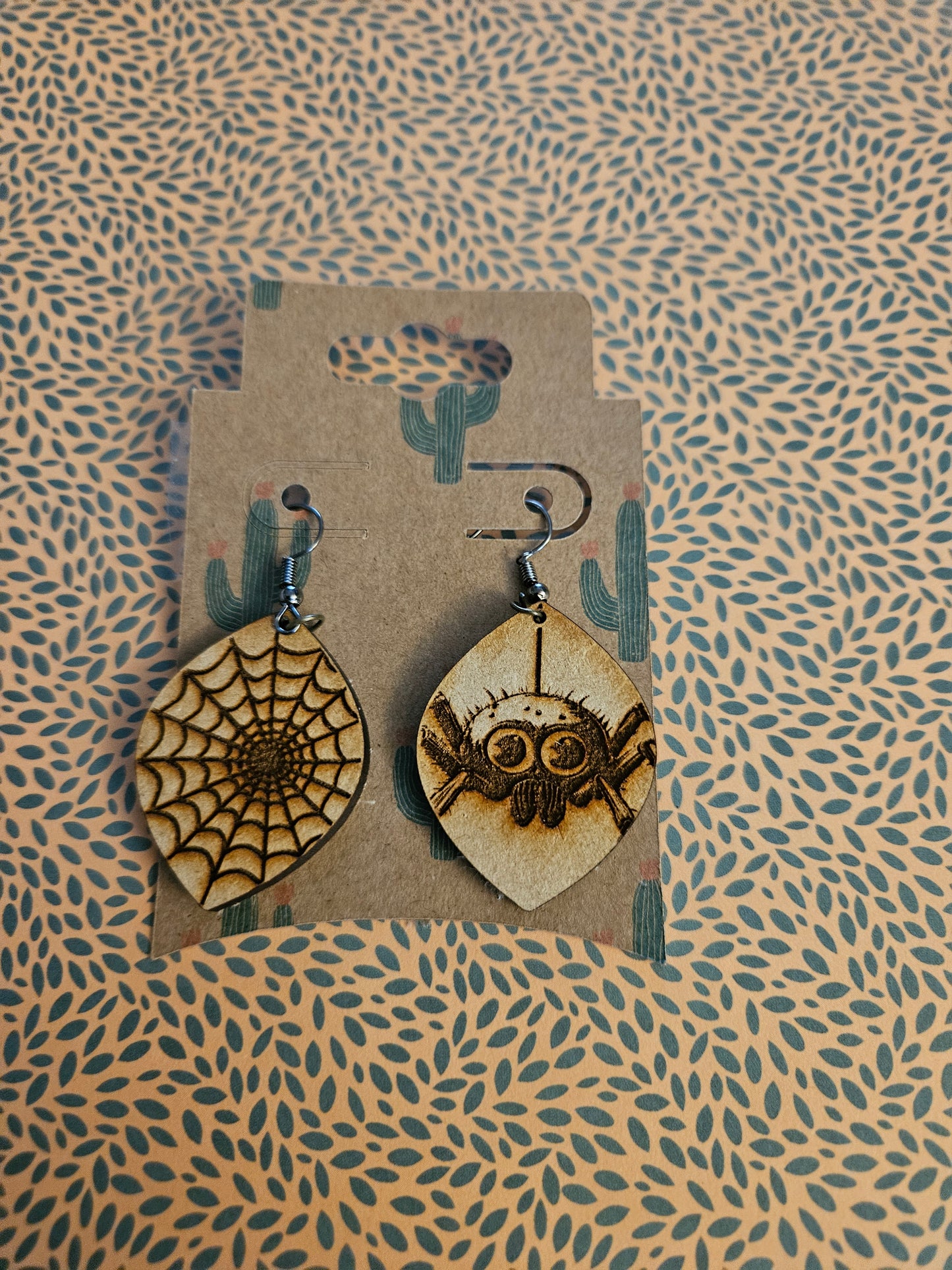 Wooden Halloween Earrings