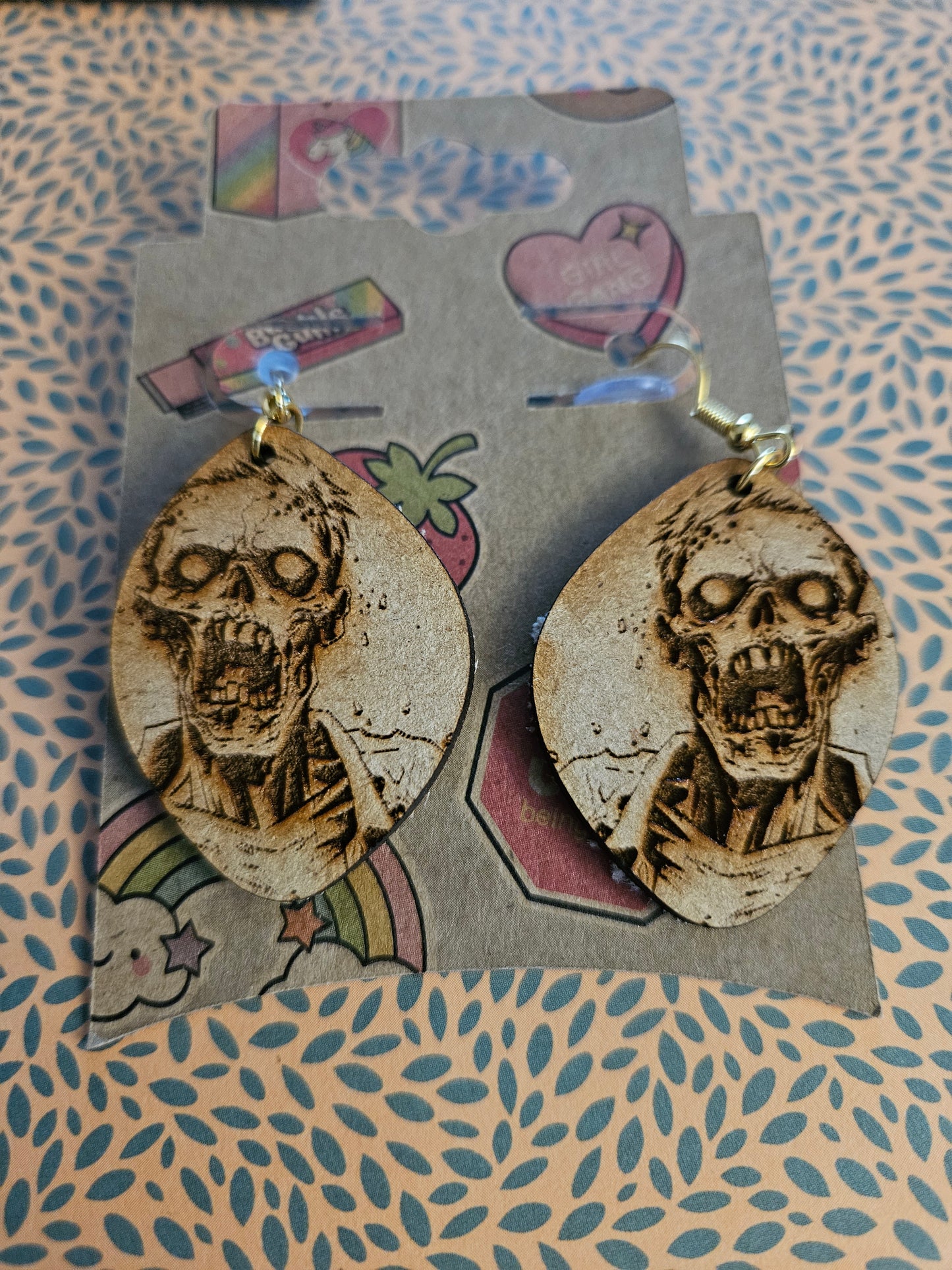 Wooden Halloween Earrings